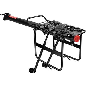 Fietsbagagedrager, 100 kg belastbaar, geschikt voor de meeste mountainbikes en racefietsen, lichtgewicht aluminium legering snelkoppelingsontwerp