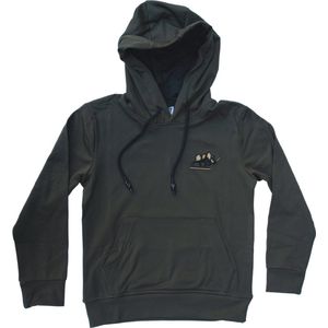 KAET - hoodie - unisex - Donkergroen - maat - 7/8 - 128 - outdoor - sportief - trui met capuchon - zacht gevoerd