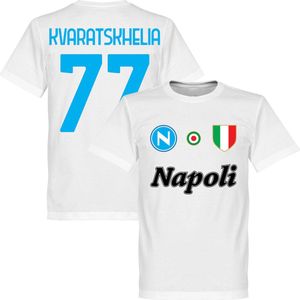 Napoli Kvaratskhelia 77 Team T-Shirt - Wit - S