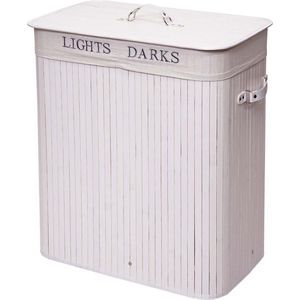 Wasmand 100 liter - bamboe - wit