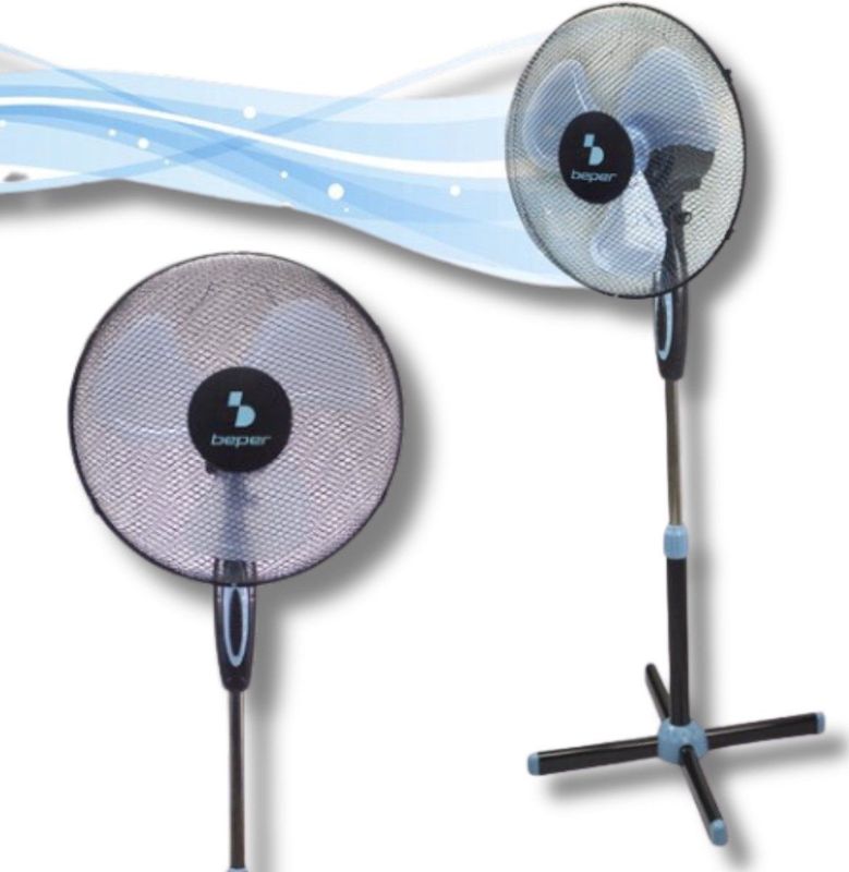 Beper P206VEN101 - Statiefventilator - Waaier - Aircooler / Luchtcooler - 3 Standen - Zwart