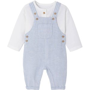 Vertbaudet Set overhemd en salopette newborn in linnen en katoen