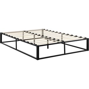 In And OutdoorMatch Metalen Bed Servio - Met Lattenbodem - Zwart - 140x200 cm
