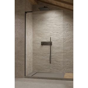 Douchewand Modo SL II Zwart Glazen Wand Rechts Gehoekt 55x200cm