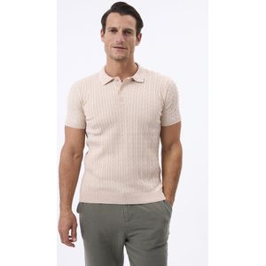 Felix Hardy Tricot Polo Shirt Korte Mouwen Heren Beige - Xl