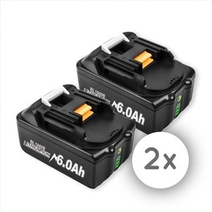 Amenzo® 18V Accu geschikt voor Makita - 2 Stuks - Extra Groot 6.0Ah - 18V 6.0Ah Batterij - Vervangende Accu - 6000mAh - LED display - Li-ion Accu - LED Display - Accuboormachine - 18V BL1830B BL1860B BL1840B BL1815 LXT-400 BL1850B