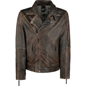 Gipsy Marvin Slim Fit LANTV Lederen jas bruin 5XL Leer Heren - Basics, Casual wear, Rock wear