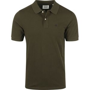 Scotch and Soda - Pique Polo Donkergroen - Slim-fit - Heren Poloshirt Maat M