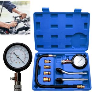Compressietesterset voor motorvoertuigen M10 M12 M14 M18 - Blauw met manometer