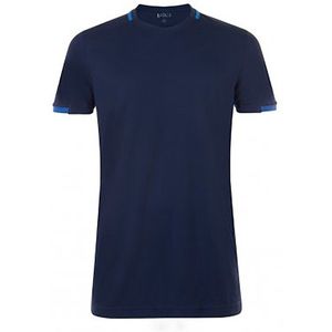 SOLS Heren Classico Contrast Korte Mouw Voetbal T-Shirt (Franse marine / loyaal blauw)