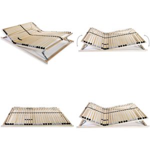 vidaXL Lattenbodem met 28 latten 7 zones 100x200 cm - Bedbodem - Bedbodems - Lattenbodem - Lattenbodems