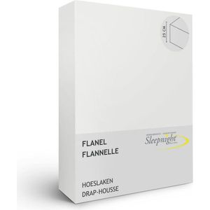 Sleepnight Hoeslaken - Flanel - (hoekhoogte 25 cm ) ivoire - B 90 x L 200 cm - 1-persoons - Geschikt voor Standaard Matras - 517385-B 90 x L 200 cm