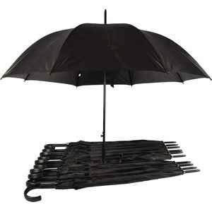 Discountershop Set van 11 Opvouwbare Zwarte Automatische Paraplu - Polyester/Aluminium - Ideaal voor Evenementen, Zakelijk Gebruik en Outdoor Avonturen - Diameter 115cm