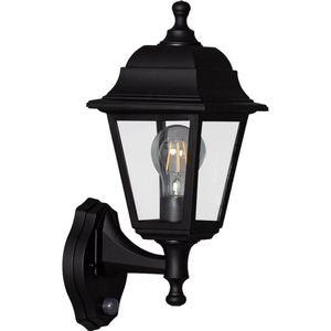 Luminize Buitenlamp met bewegingssensor - Wandlamp met sensor - 35,6x17,1x21,2 cm- E27 fitting - zwart