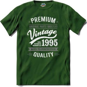 Vintage Legend Sinds 1995 - verjaardag en feest cadeau - Kado tip - T-Shirt - Unisex - Bottle Groen - Maat S