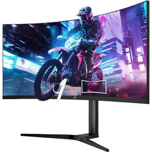 Gaming Monitor - Gebogen 34'' - 165Hz - UWQHD 3440x1440 - 1ms MPRT - Hoogte & Helling Verstelbaar - 21:9 - DP-Kabel - AMD FreeSync - 1500R VA - 300cd/m² - 2x HDMI 2.0 - 2x DP 1.4 - RGB - VESA 100x100mm