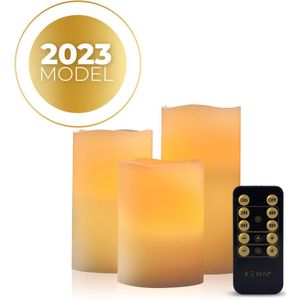 KENN® 3D Oplaadbare LED Kaarsen - Inclusief Afstandsbediening - Bewegende Vlam - Veilig & Duurzaam - Realistische Kaarsen - Oplaadbare Waxinelichtjes - Ongeparfumeerd - Kerstverlichting - Led Kaarsen Oplaadbaar
