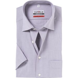 MARVELIS comfort fit overhemd - korte mouw - grijs - Strijkvrij - Boordmaat: 39