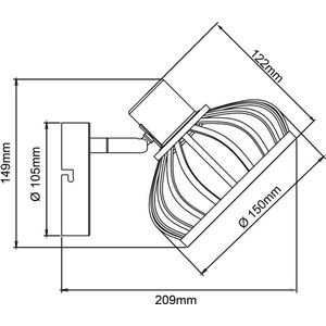 Brilliant Norah wandspot hout/zwart, metaal/bamboe, 1x D45, E14, 28 W