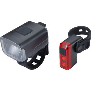 BBB Cycling StudCombo Strap Fietsverlichting Set - Fietsverlichting USB oplaadbaar - Voorlicht & Achterlicht Fiets - 130 Lumen - Accu 10 uur - BLS-144
