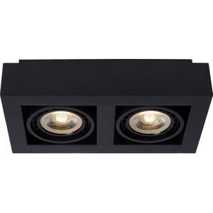 Lucide ZEFIX - Plafondspot - LED Dim to warm - GU10 (ES111) - 2x12W 2200K/3000K - Zwart