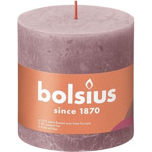 3 stuks Bolsius oud roze rustiek stompkaarsen 100/100 (62 uur) Eco Shine Ash Rose