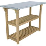MaximaVida outdoor werktafel Sergio 115 cm - zinken werkblad