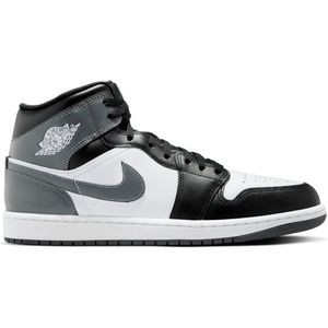 Nike Air Jordan 1 Mid - Maat 44- Wit / Grijs / Zwart - Sneakers Heren