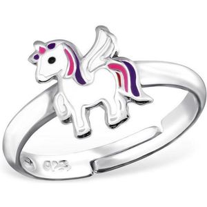 La Rosa Princesa Pegasus Eenhoorn Ring Zilver Meisje Verstelbaar - Kind