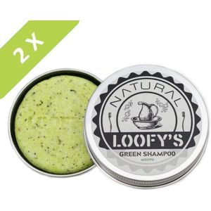 Loofy's - Voedende Shampoo Bar voor Vrouwen - [Green|Mojito] - Normaal tot Droog haar - Plasticvrij & Vegan - Loofys - 2 stuks