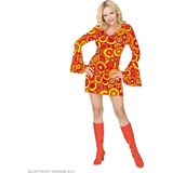 Widmann - Hippie Kostuum - Oranje Blauwe Bellen Bubbels Jaren 70 - Vrouw - Oranje - Large - Carnavalskleding - Verkleedkleding