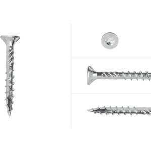Wovar Spaanplaatschroeven Verzinkt 4,5 x 30 mm Torx 25 Deeldraad | Doos 200 Stuks