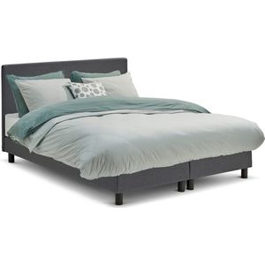 Beter Bed Ambra Complete Boxspring met Silver Pocket Deluxe Foam Matras - 160x200 cm - Donkergrijs