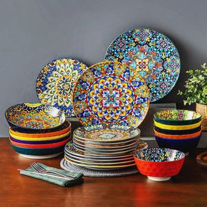 AM Producten- Serviesset - 24 delig - 6 persoons - Servies - Bohemian Stijl - Keramisch