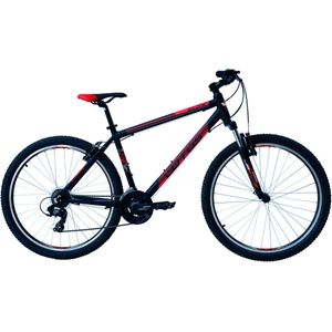 Racefiets Rapdio - Met 21 versnellingen - 27,5 inch wielmaat - Herenfiets - Stadsfiets - Framemaat 52cm - V Brakes en remgrepen - Zwart/rood