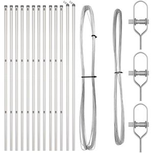 vidaXL - Hekpalen - Set - Set - van - 26 - Zilver - Gegalvaniseerd - staal