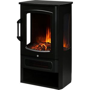 White-label Sfeerhaard Elektrisch - Tafelhaard voor Binnen & Buiten - Sfeerhaarden met Schouw - 45x30x75cm - Zwart