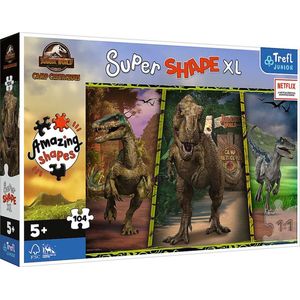 Trefl - Puzzles - ""104 XL"" - Colorful dinosaurs / Universal Jurassic World: Camp Cretaceou _FSC Mix 70%