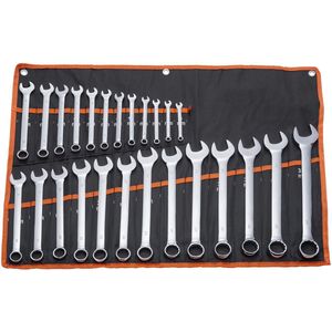 25 Delig Steeksleutelset -6 mm ~ 32 mm - Met Oprolbaar Etui -Voor Autoreparaties - Mechanisch Onderhoud En Huishoudelijke Reparaties