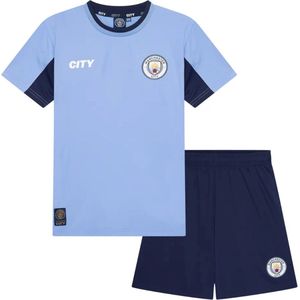 Manchester City Thuis Tenue 2024/2025 - Maat 164 - Voetbaltenue Kinderen - Shirt en Broekje - Jongens en Meisjes - Unisex - Blauw - 100% Polyester