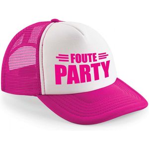 Bellatio Decorations foute party snapback/cap - roze/wit - pet - dames/heren - feestkleding