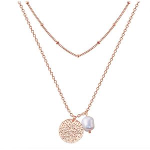 Valero Pearls damesketting roestvrijstalen zoetwaterparel One Size Roségoud 32018609