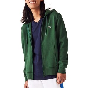 Lacoste heren hoodie sweatsvest - met rits - groen - Maat: L