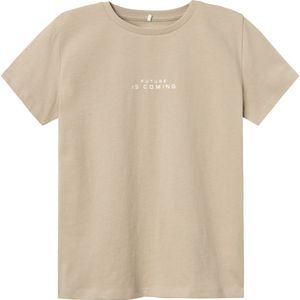 Name it t-shirt jongens - beige - NKMtemanno - maat 116