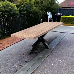 Tuintafel Douglas 220 x 90 cm - Matrix poot + Tijdelijk Gratis Onderhoudspakket - inclusief montage