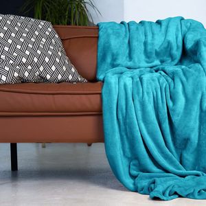 Gräfenstayn® knuffeldeken fluffy & super zacht - hoge kwaliteit fleece deken ook perfect als woondeken, sprei, sofa deken & zomerdeken geschikt - elegante gooideken voor sofa & bank (Turquoise, 200x150 cm)