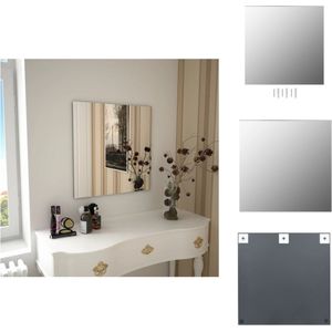 vidaXL Wandspiegel - Glas - 60 x 60 cm - Helder - Inclusief accessoires - Spiegel