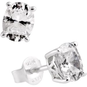 Diamonfire - Zilveren oorknoppen Carats - Zirkonia - Ovaal