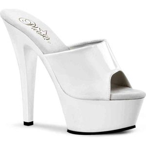 Pleaser - KISS-201 Muiltjes - Paaldans schoenen - 40 Shoes - Wit