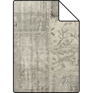 Proefstaal ESTAhome behang kelim patchwork taupe - 148331 - 26,5 x 21 cm